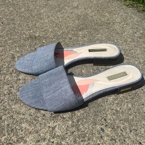 Louise et Cie Blue Mules with Pointed Toe